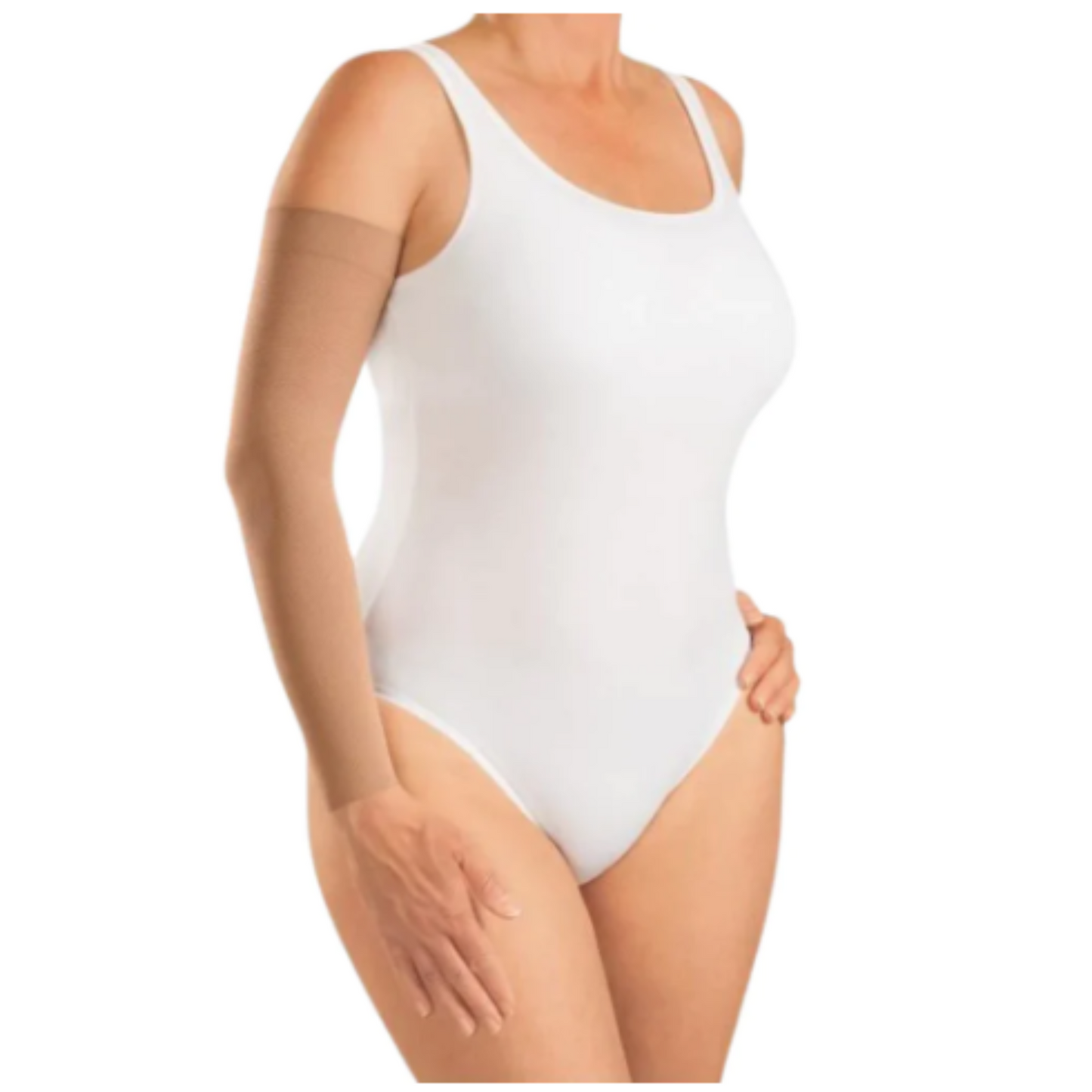 mediven Harmony light round knit compression sleeve (C-G) knitted top band, no silicone