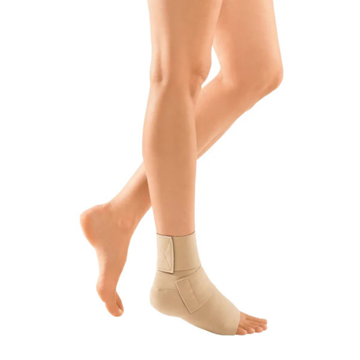 circaid juxtalite adjustable foot and ankle compression wrap, side view showing velcro strap closure and wrap design
