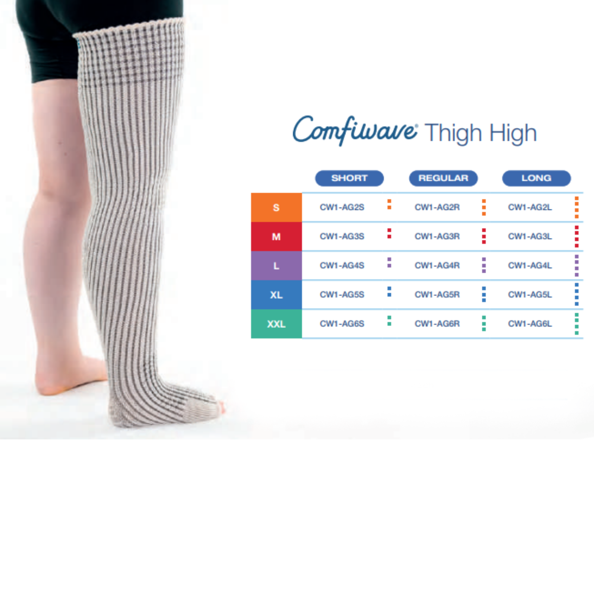 Compression Sock Form Comfiwave Thigh-High Night-Time Compression Sock – Lymph Drainage ...