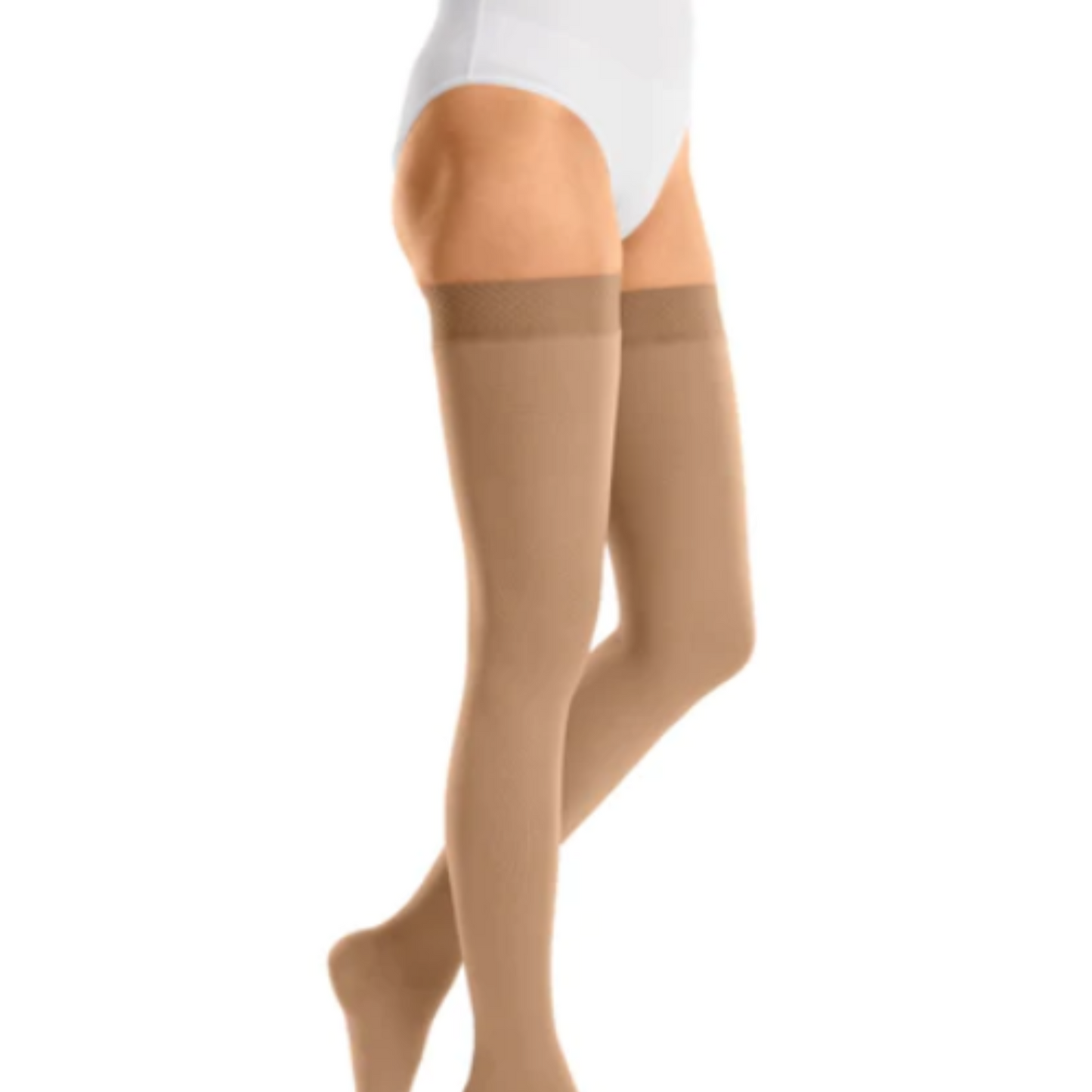 mediven Cotton thigh-high compression stockings ECO friendly (A-G) open toe