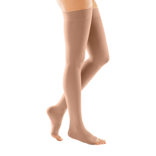 Wider mediven Forte strong compression stockings (A-G) open toe