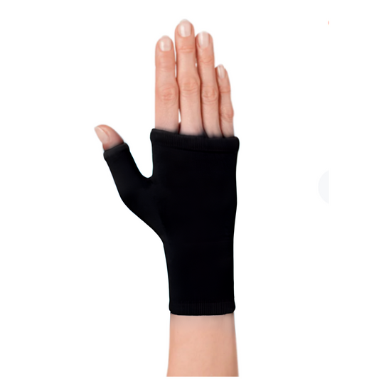 mediven Harmony light round knit compression glove fingerless (A-C1) Black