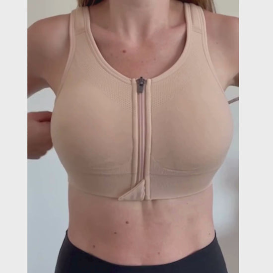 Prairie Wear HuggerVida compression bra informational video with simple how-to measurement guide.