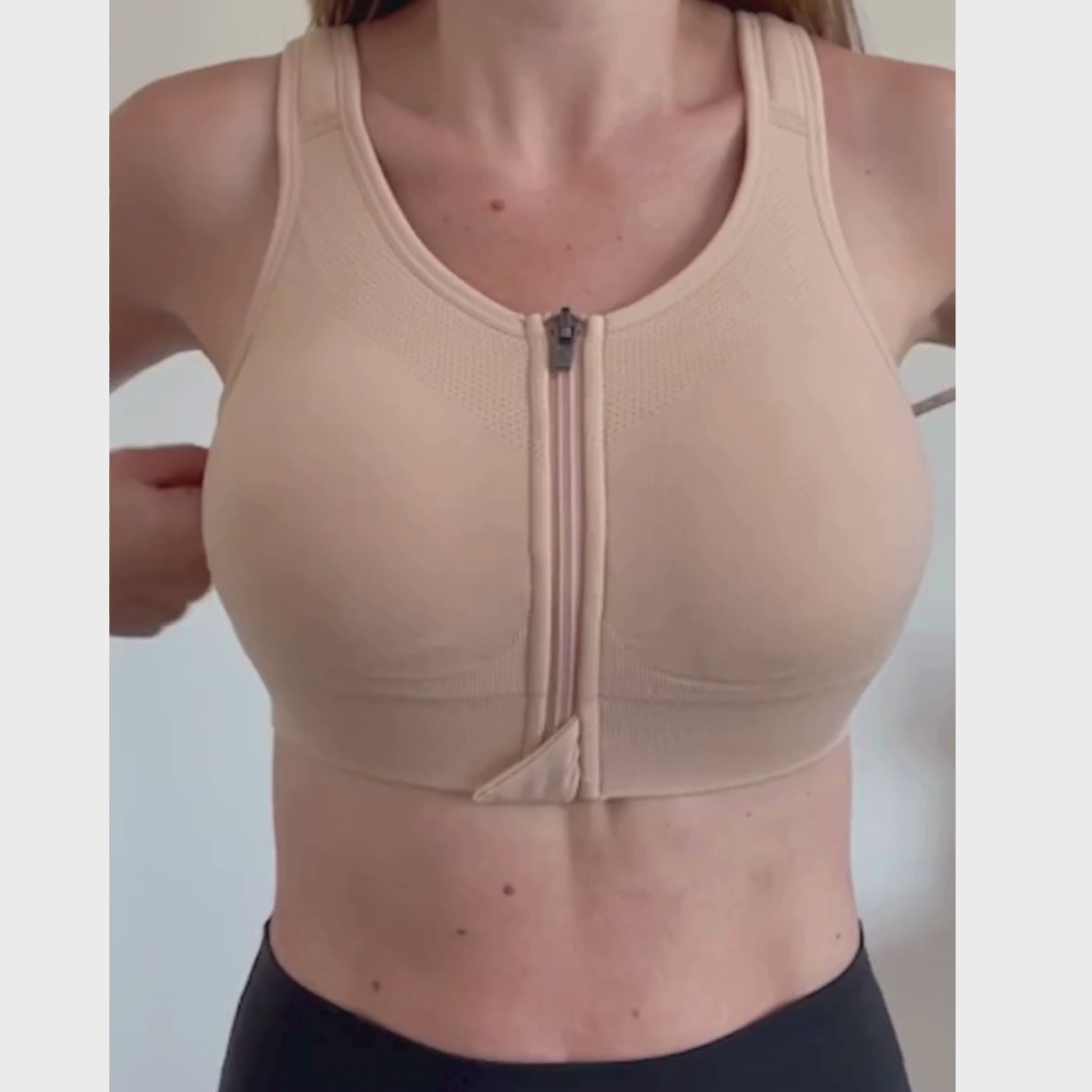 Prairie Wear HuggerVida compression bra informational video with simple how-to measurement guide.