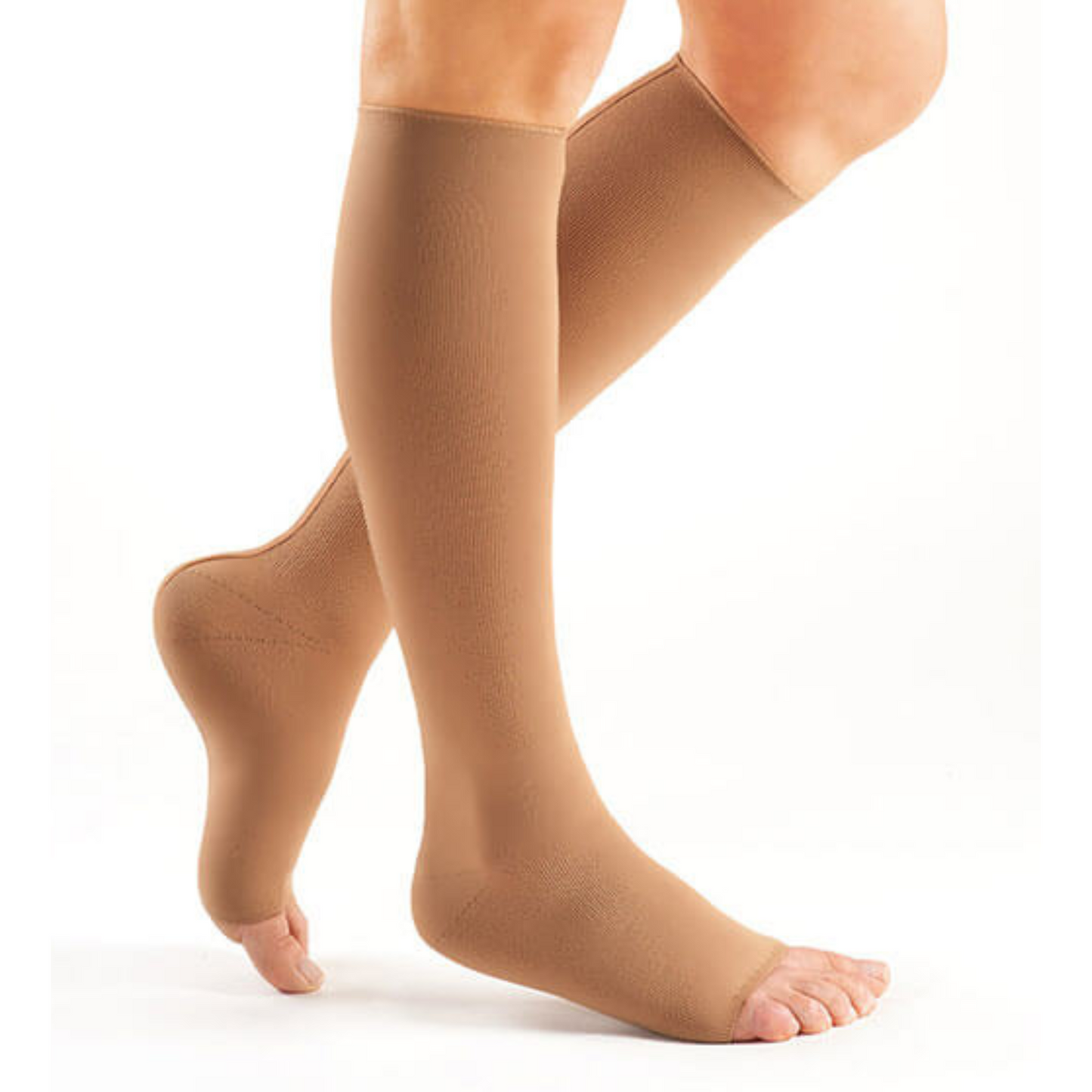 mediven Mondi softer flat knit compression stockings knee-high (A-D) open toe